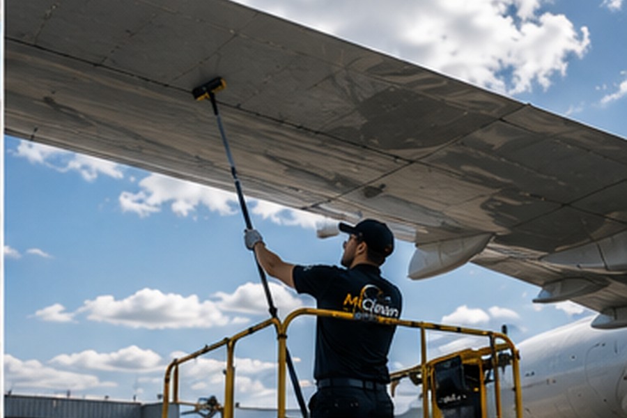 Nettoyage d'une aile d'avion