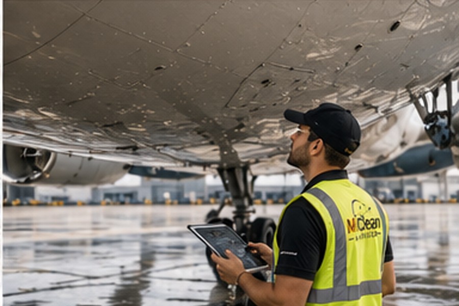 Contrôle qualité d'un nettoyage d'avion