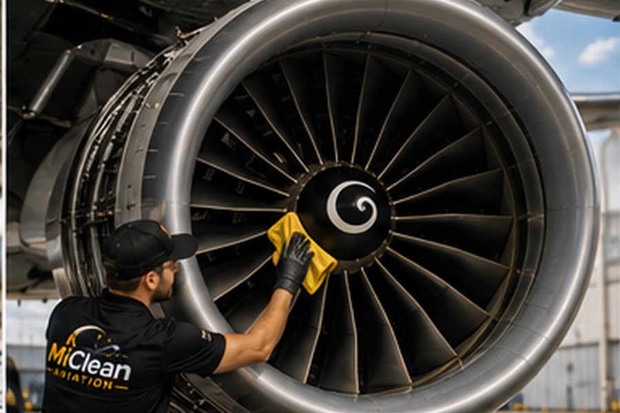 Nettoyage extérieur de moteur d'avion