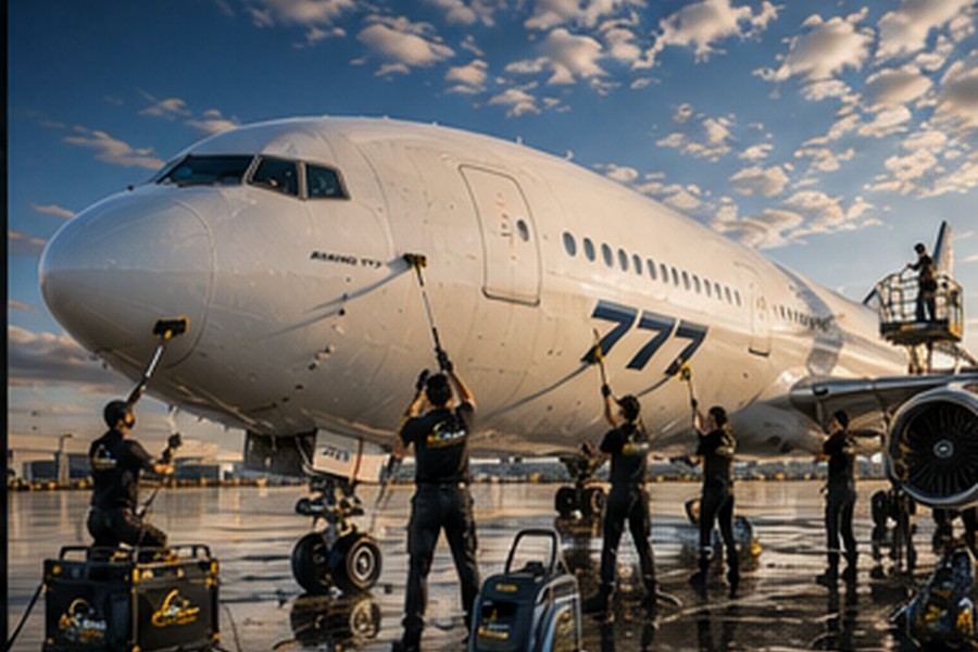 Nettoyage extérieur d'un avion